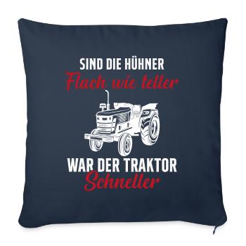 tracteur tracteur dire agriculteur agriculteur - Housse de coussin décorative 45 x 45 cm - bleu marine - Devant