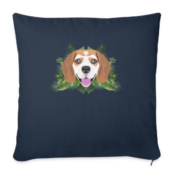 Tropical Beagle - Sofa pillowcase 17,3'' x 17,3'' (45 x 45 cm) - navy - Front