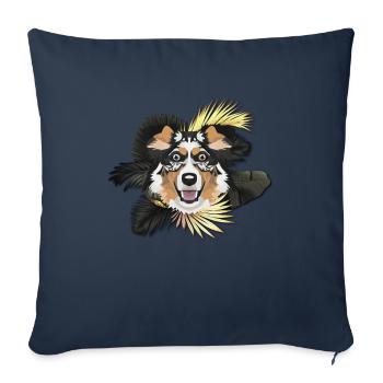 Golden Dog Australian Shepherd - Sofa pillowcase 17,3'' x 17,3'' (45 x 45 cm) - navy - Front