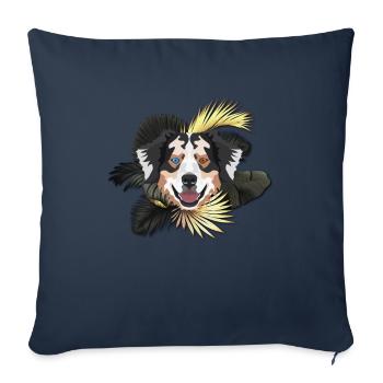 Golden Dog Australian Shepherd - Sofa pillowcase 17,3'' x 17,3'' (45 x 45 cm) - navy - Front
