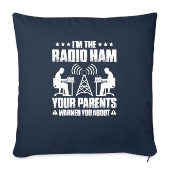 Amateurfunker Amateurfunk Radio Ham Amateur Radio - Housse de coussin décorative 45 x 45 cm - bleu marine - Devant