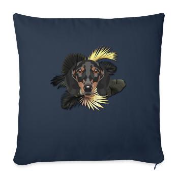 Golden Dog Dachshund - Sofa pillowcase 17,3'' x 17,3'' (45 x 45 cm) - navy - Front