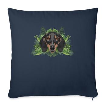 Tropical Dachshund - Sofa pillowcase 17,3'' x 17,3'' (45 x 45 cm) - navy - Front
