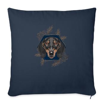 Golden Dog Dachshund - Sofa pillowcase 17,3'' x 17,3'' (45 x 45 cm) - navy - Front