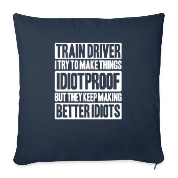 Triebfahrzeugführer Lokführer Conducteur de train - Housse de coussin décorative 45 x 45 cm - bleu marine - Devant