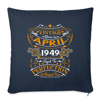 1949 April 1949 anniversary April 1949 April - Sofa pillowcase 17,3'' x 17,3'' (45 x 45 cm) - navy - Front