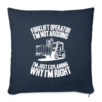 Forklift Driver Forklift Operator - Sofa pillowcase 17,3'' x 17,3'' (45 x 45 cm) - navy - Front