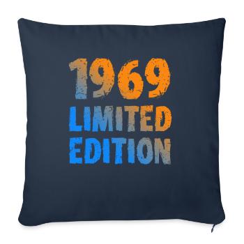 1969 édition limitée anniversaire cadeau femme mari - Housse de coussin décorative 45 x 45 cm - bleu marine - Devant