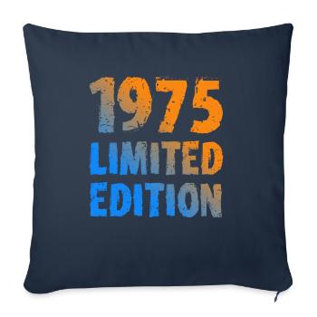 1975 édition limitée anniversaire cadeau femme mari - Housse de coussin décorative 45 x 45 cm - bleu marine - Devant