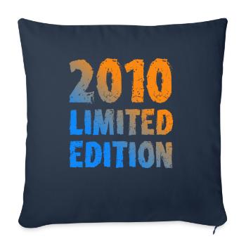 2010 Édition Limitée Anniversaire Cadeau Femme Mari - Housse de coussin décorative 45 x 45 cm - bleu marine - Devant