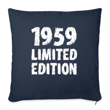 1959 édition limitée anniversaire cadeau femme mari - Housse de coussin décorative 45 x 45 cm - bleu marine - Devant