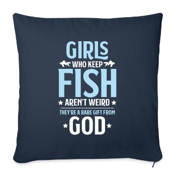 Aquaristics Aquarist Aquarium Fish Aquarist - Sofa pillowcase 17,3'' x 17,3'' (45 x 45 cm) - navy - Front