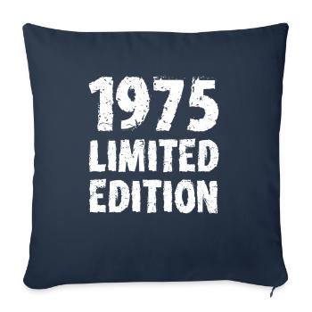 1975 édition limitée anniversaire cadeau femme mari - Housse de coussin décorative 45 x 45 cm - bleu marine - Devant