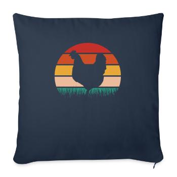 Chicken Chickens Hen Gockel Pet Domestic Chicken Chicken - Sofa pillowcase 17,3'' x 17,3'' (45 x 45 cm) - navy - Front
