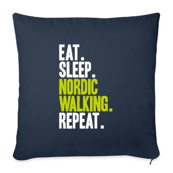 Marche nordique Marcheur nordique Walken nordique - Housse de coussin décorative 45 x 45 cm - bleu marine - Devant