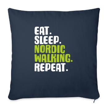 Marche nordique Marcheur nordique Walken nordique - Housse de coussin décorative 45 x 45 cm - bleu marine - Devant