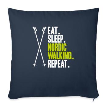 Marche nordique Marcheur nordique Walken nordique - Housse de coussin décorative 45 x 45 cm - bleu marine - Devant