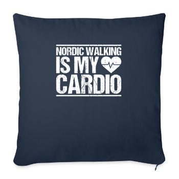 Marche nordique Marcheur nordique Walken nordique - Housse de coussin décorative 45 x 45 cm - bleu marine - Devant