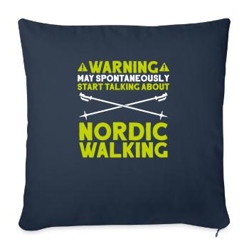 Marche nordique Marcheur nordique Walken nordique - Housse de coussin décorative 45 x 45 cm - bleu marine - Devant