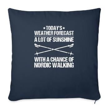 Marche nordique Marcheur nordique Walken nordique - Housse de coussin décorative 45 x 45 cm - bleu marine - Devant