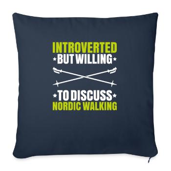 Marche nordique Marcheur nordique Walken nordique - Housse de coussin décorative 45 x 45 cm - bleu marine - Devant