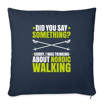 Marche nordique Marcheur nordique Walken nordique - Housse de coussin décorative 45 x 45 cm - bleu marine - Devant