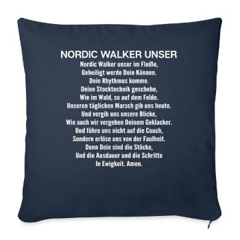 Marche nordique Marcheur nordique Walken nordique - Housse de coussin décorative 45 x 45 cm - bleu marine - Devant