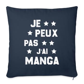 Je Peux Pas J'ai Manga - Housse de coussin décorative 45 x 45 cm - bleu marine - Devant