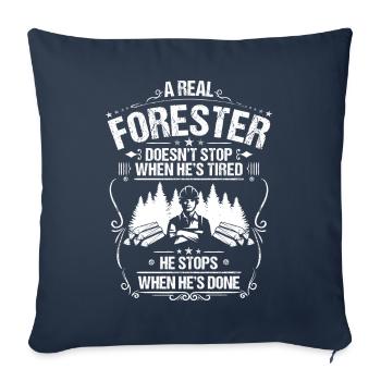 Forestier Forestier Forestier Travailleurs forestiers Forêt - Housse de coussin décorative 45 x 45 cm - bleu marine - Devant