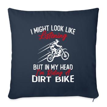In my head I ride a motorcycle / Humor Motorcycle - Sofa pillowcase 17,3'' x 17,3'' (45 x 45 cm) - navy - Front