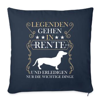 Rentner Rente Rentenbeginn Dackel - Sofakissenbezug 45 x 45 cm - Navy - Vorne