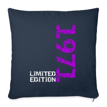 1971 édition limitée anniversaire cadeau femme mari - Housse de coussin décorative 45 x 45 cm - bleu marine - Devant