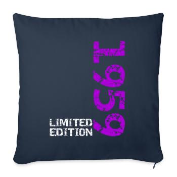 1959 édition limitée anniversaire cadeau femme mari - Housse de coussin décorative 45 x 45 cm - bleu marine - Devant