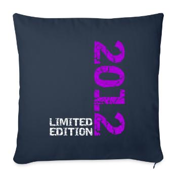 2012 Édition Limitée Anniversaire Cadeau Femme Mari - Housse de coussin décorative 45 x 45 cm - bleu marine - Devant