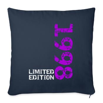 1998 édition limitée cadeau d’anniversaire femme mari - Housse de coussin décorative 45 x 45 cm - bleu marine - Devant