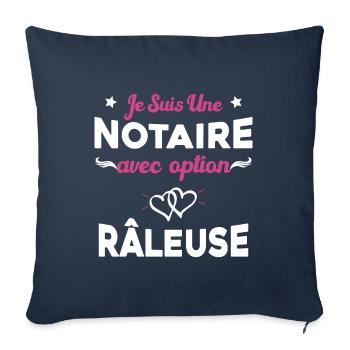 Femme je suis une notaire avec option râleuse - Housse de coussin décorative 45 x 45 cm - bleu marine - Devant