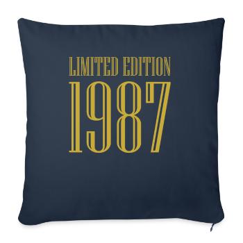 1987 édition limitée anniversaire cadeau femme mari - Housse de coussin décorative 45 x 45 cm - bleu marine - Devant