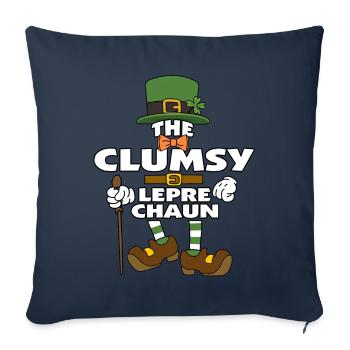 Le lutin maladroit de la Saint-Patrick - Housse de coussin décorative 45 x 45 cm - bleu marine - Devant