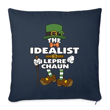 Le lutin idéaliste Saint-Patrick - Housse de coussin décorative 45 x 45 cm - bleu marine - Devant