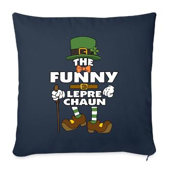 Le drôle de lutin de la Saint-Patrick - Housse de coussin décorative 45 x 45 cm - bleu marine - Devant