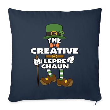 Le lutin créatif de la Saint-Patrick - Housse de coussin décorative 45 x 45 cm - bleu marine - Devant