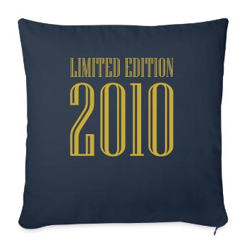 2010 Édition Limitée Anniversaire Cadeau Femme Mari - Housse de coussin décorative 45 x 45 cm - bleu marine - Devant