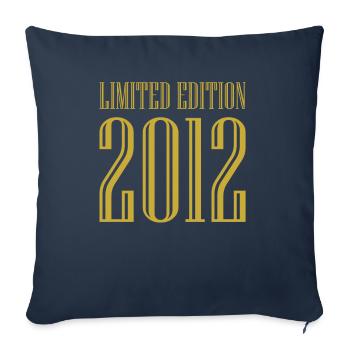 2012 Édition Limitée Anniversaire Cadeau Femme Mari - Housse de coussin décorative 45 x 45 cm - bleu marine - Devant