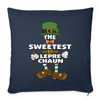 Le plus doux lutin de la Saint-Patrick - Housse de coussin décorative 45 x 45 cm - bleu marine - Devant