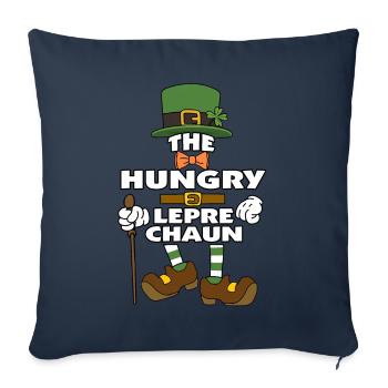 Le lutin affamé de la Saint-Patrick - Housse de coussin décorative 45 x 45 cm - bleu marine - Devant