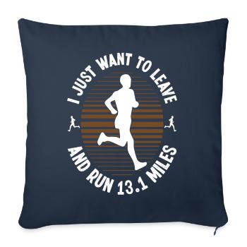 leave and run 13.1 miles Half Marathon - Sofakissenbezug 45 x 45 cm - Navy - Vorne