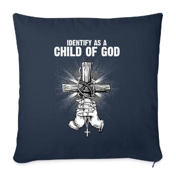 Identifiez-vous comme un enfant de Dieu I Jésus - Housse de coussin décorative 45 x 45 cm - bleu marine - Devant