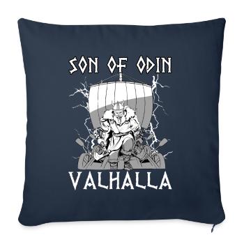 Fils d’Odin Valhalla I Viking Ship Warrior - Housse de coussin décorative 45 x 45 cm - bleu marine - Devant