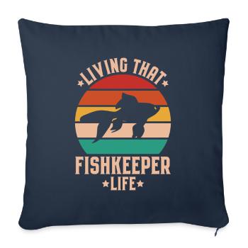 Aquaristics Aquarist Aquarium Fish Aquarist - Sofa pillowcase 17,3'' x 17,3'' (45 x 45 cm) - navy - Front