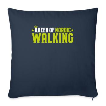 Marche nordique Marcheur nordique Walken nordique - Housse de coussin décorative 45 x 45 cm - bleu marine - Devant